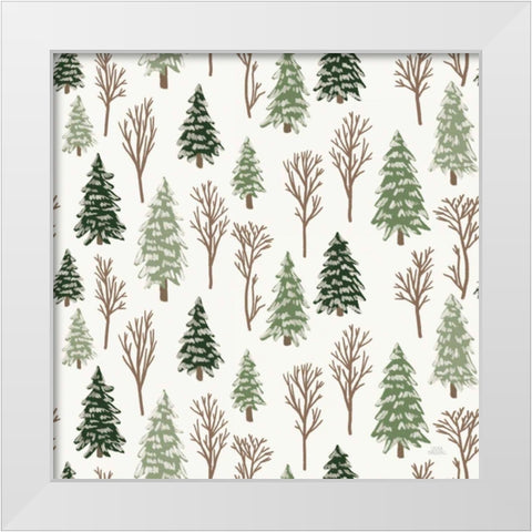 Christmas Village Pattern X White Modern Wood Framed Art Print by Marshall, Laura