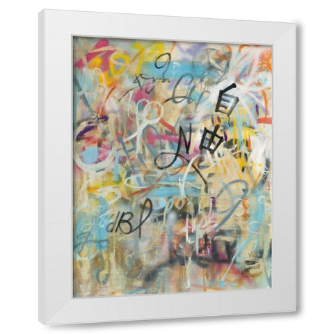 Graffiti Freedom White Modern Wood Framed Art Print by Nai, Danhui