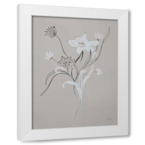 Whisper I White Modern Wood Framed Art Print by Davis, Joan E.