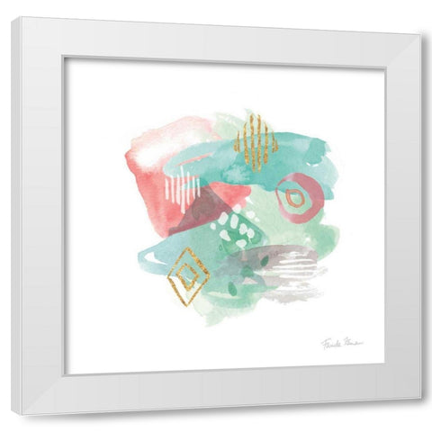 Faridas Abstract III White Modern Wood Framed Art Print by Zaman, Farida