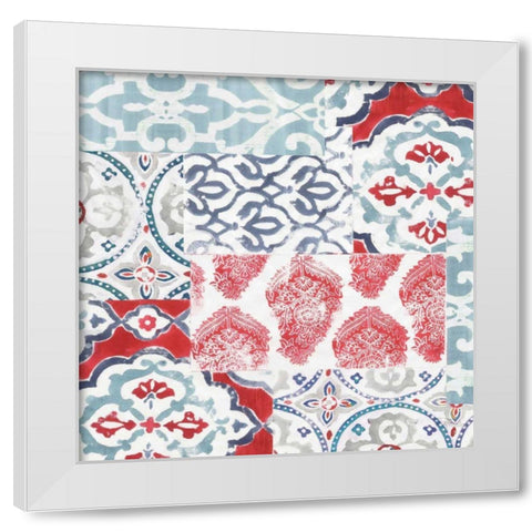 Bazaar Patchwork III White Modern Wood Framed Art Print by Pela Studio