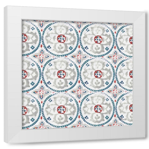 Bazaar Patchwork Pattern III White Modern Wood Framed Art Print by Pela Studio