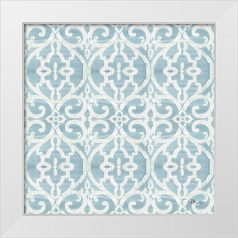 Bazaar Patchwork Pattern IVC White Modern Wood Framed Art Print by Pela Studio