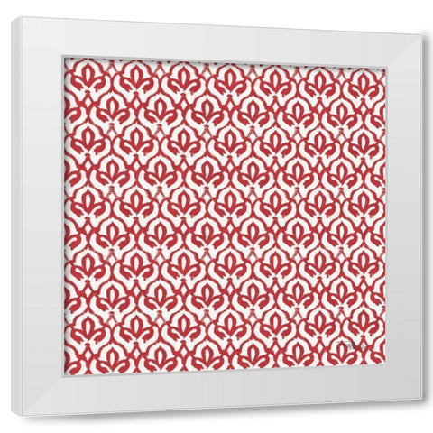 Bazaar Patchwork Pattern VA White Modern Wood Framed Art Print by Pela Studio