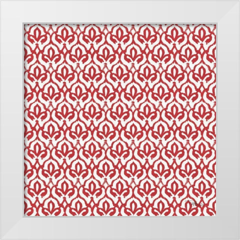 Bazaar Patchwork Pattern VA White Modern Wood Framed Art Print by Pela Studio