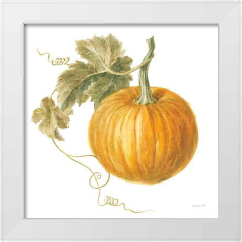 Floursack Autumn VI on White White Modern Wood Framed Art Print by Nai, Danhui