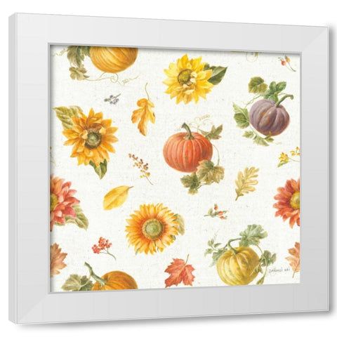 Floursack Autumn Pattern I White Modern Wood Framed Art Print by Nai, Danhui