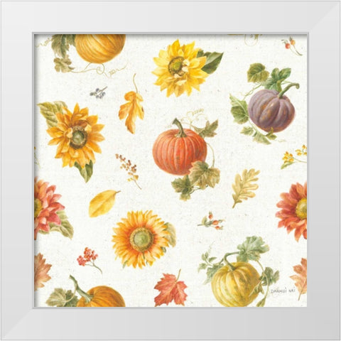 Floursack Autumn Pattern I White Modern Wood Framed Art Print by Nai, Danhui