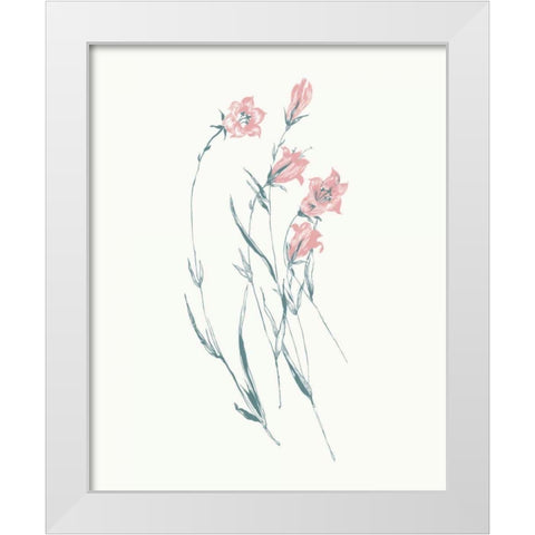 Flowers on White V Contemporary Bright White Modern Wood Framed Art Print by Wild Apple Portfolio
