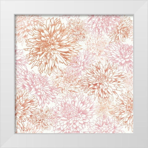 Flowers on White Contemporary Bright Pattern IIIA White Modern Wood Framed Art Print by Wild Apple Portfolio
