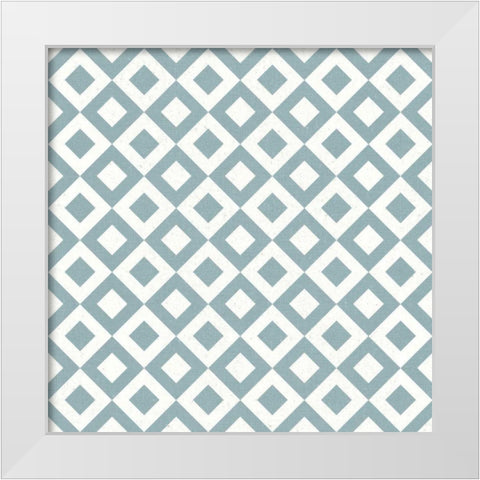 Flowers on White Contemporary Bright Pattern VA White Modern Wood Framed Art Print by Wild Apple Portfolio