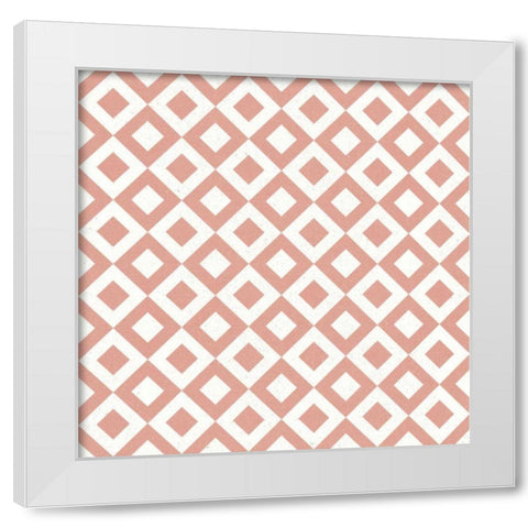 Flowers on White Contemporary Bright Pattern VC White Modern Wood Framed Art Print by Wild Apple Portfolio