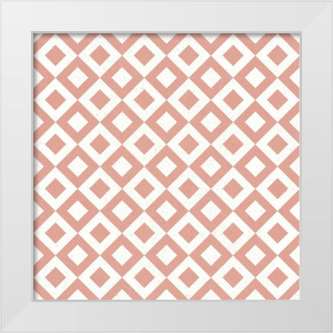 Flowers on White Contemporary Bright Pattern VC White Modern Wood Framed Art Print by Wild Apple Portfolio