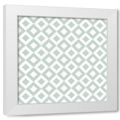 Flowers on White Contemporary Bright Pattern VD White Modern Wood Framed Art Print by Wild Apple Portfolio
