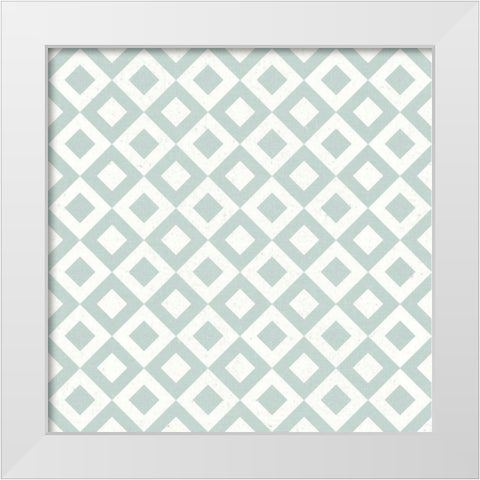 Flowers on White Contemporary Bright Pattern VD White Modern Wood Framed Art Print by Wild Apple Portfolio