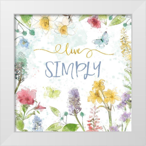 Spring Splash V White Modern Wood Framed Art Print by Pertiet, Katie