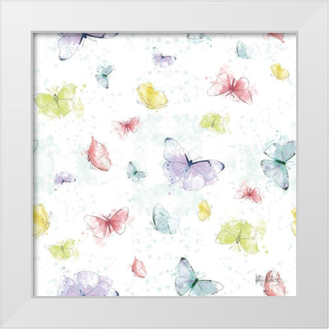 Spring Splash Pattern I White Modern Wood Framed Art Print by Pertiet, Katie