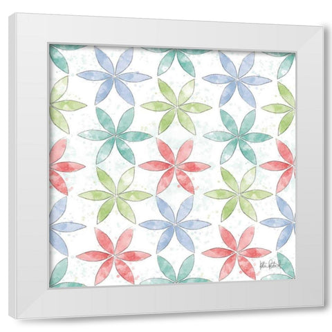Spring Splash Pattern III White Modern Wood Framed Art Print by Pertiet, Katie