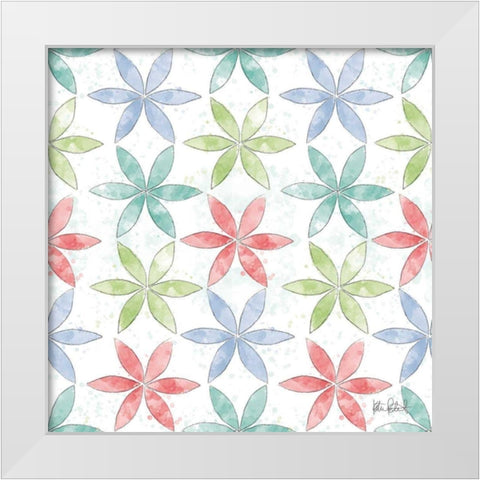 Spring Splash Pattern III White Modern Wood Framed Art Print by Pertiet, Katie
