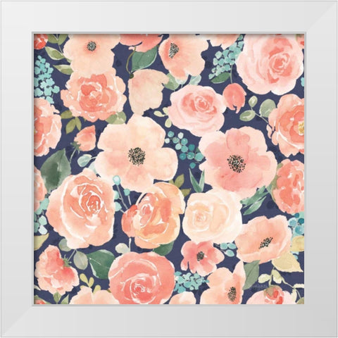 Blooming Delight Pattern VB White Modern Wood Framed Art Print by Jackson, Jenaya