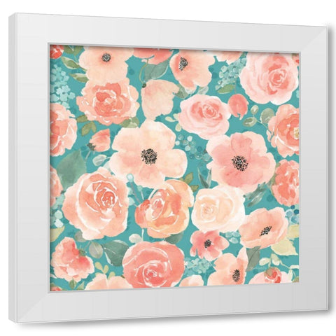 Blooming Delight Pattern VC White Modern Wood Framed Art Print by Jackson, Jenaya
