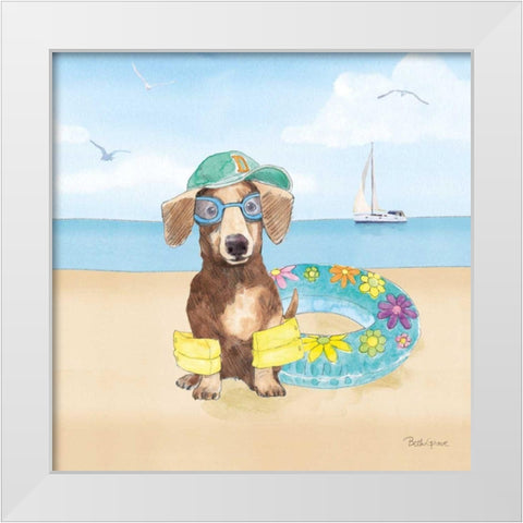 Summer Paws III No Words White Modern Wood Framed Art Print by Grove, Beth
