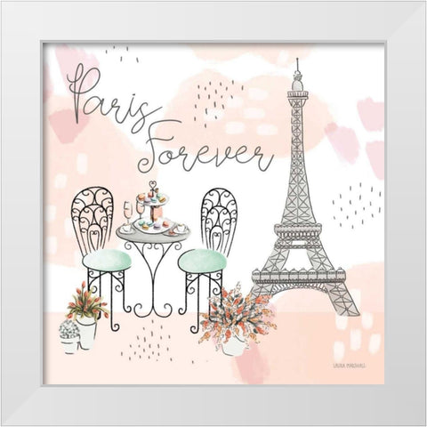 Sweet Paris III White Modern Wood Framed Art Print by Marshall, Laura