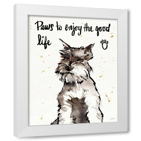 Strike a Paws XIV White Modern Wood Framed Art Print by Tavoletti, Anne