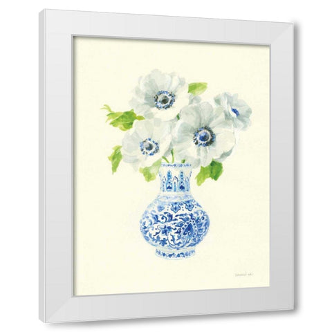 Floral Chinoiserie I White Modern Wood Framed Art Print by Nai, Danhui