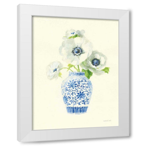Floral Chinoiserie II White Modern Wood Framed Art Print by Nai, Danhui