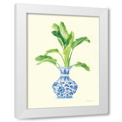 Palm Chinoiserie I White Modern Wood Framed Art Print by Nai, Danhui