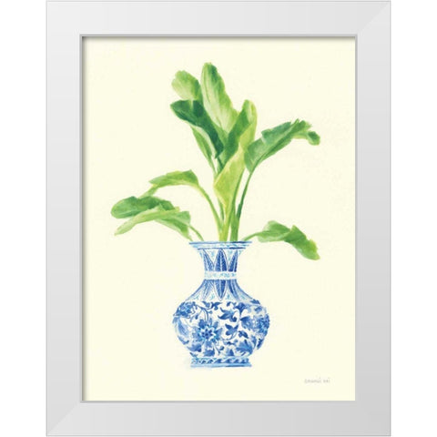 Palm Chinoiserie I White Modern Wood Framed Art Print by Nai, Danhui