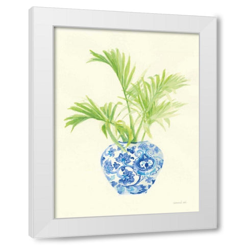 Palm Chinoiserie II White Modern Wood Framed Art Print by Nai, Danhui