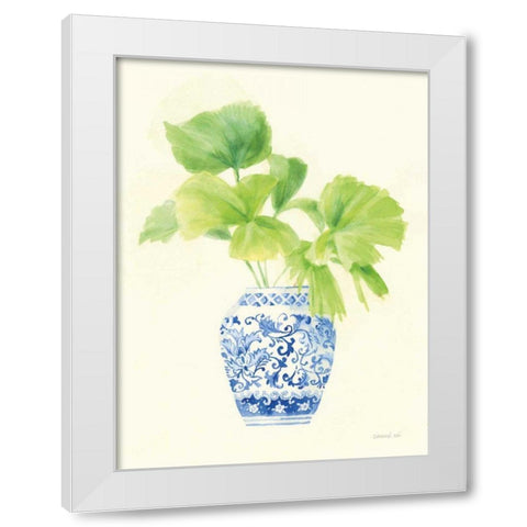 Palm Chinoiserie IV White Modern Wood Framed Art Print by Nai, Danhui