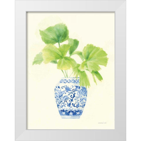 Palm Chinoiserie IV White Modern Wood Framed Art Print by Nai, Danhui