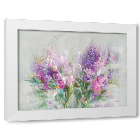 Garden Abundance White Modern Wood Framed Art Print by Nai, Danhui