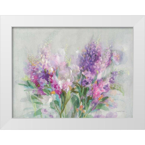 Garden Abundance White Modern Wood Framed Art Print by Nai, Danhui