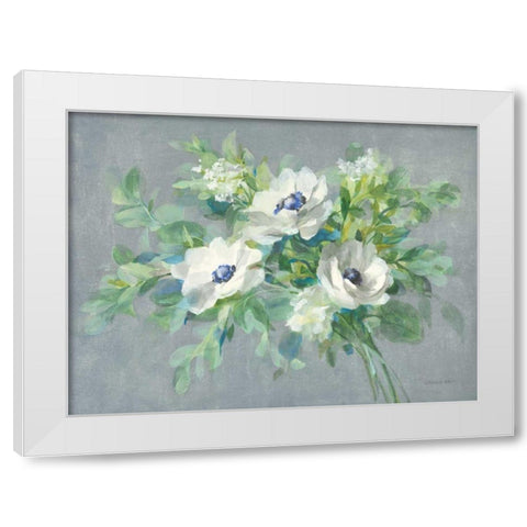 Bouquet for You White Modern Wood Framed Art Print by Nai, Danhui