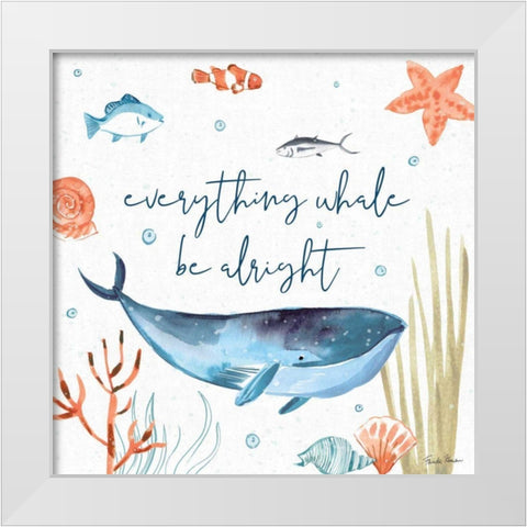 Whale Tale IV White Modern Wood Framed Art Print by Zaman, Farida