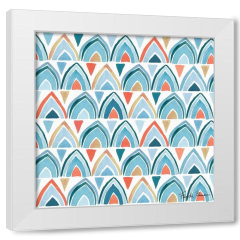 Whale Tale Pattern IV White Modern Wood Framed Art Print by Zaman, Farida