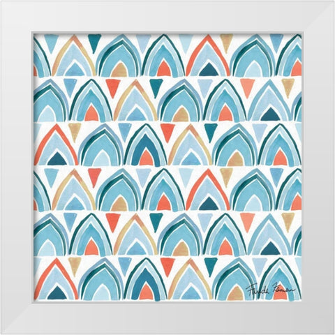 Whale Tale Pattern IV White Modern Wood Framed Art Print by Zaman, Farida