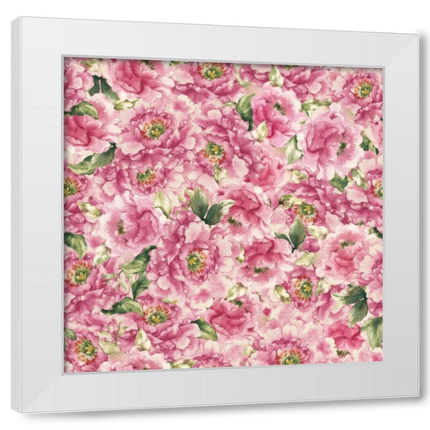 Bloom Pattern V White Modern Wood Framed Art Print by Wild Apple Portfolio