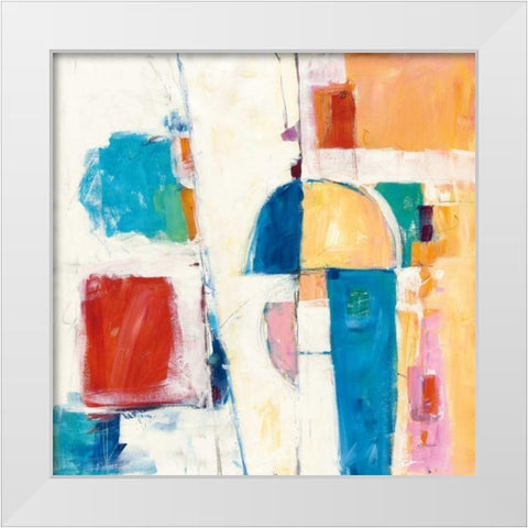 Down to the Street White Modern Wood Framed Art Print by Schick, Mike