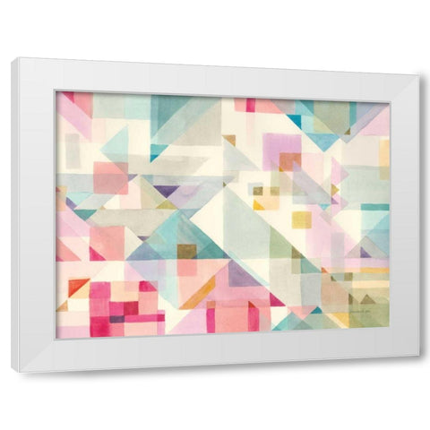 Try Angles I White Modern Wood Framed Art Print by Nai, Danhui