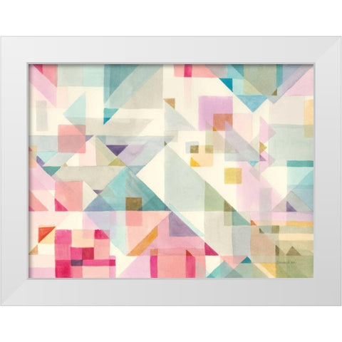 Try Angles I White Modern Wood Framed Art Print by Nai, Danhui