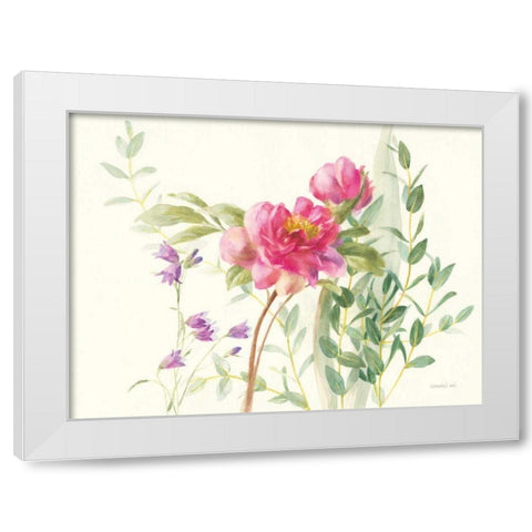 Flourish I White Modern Wood Framed Art Print by Nai, Danhui