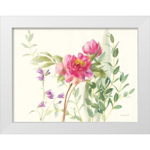 Flourish I White Modern Wood Framed Art Print by Nai, Danhui