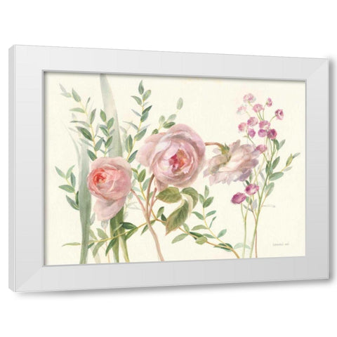 Flourish II White Modern Wood Framed Art Print by Nai, Danhui