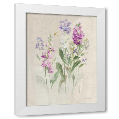 Sprigs of June II White Modern Wood Framed Art Print by Nai, Danhui