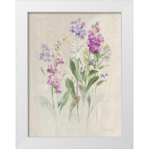 Sprigs of June II White Modern Wood Framed Art Print by Nai, Danhui